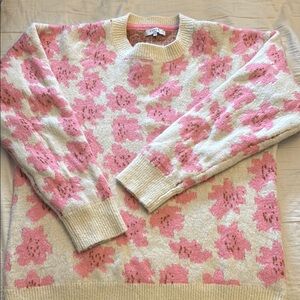 Floral Pink and Cream Sweater
